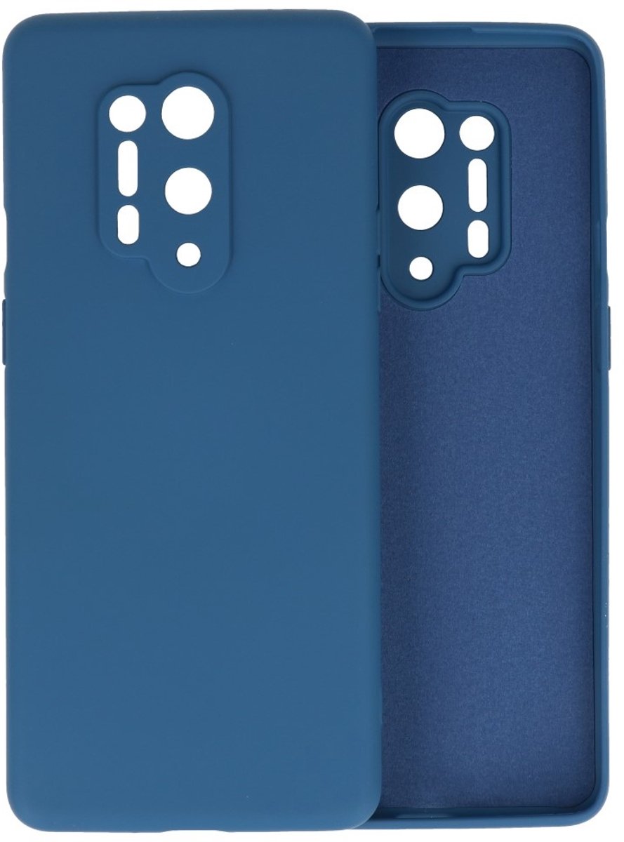 Hoesje Geschikt voor de OnePlus 8 Pro - Fashion Color Backcover Telefoonhoesje - Navy