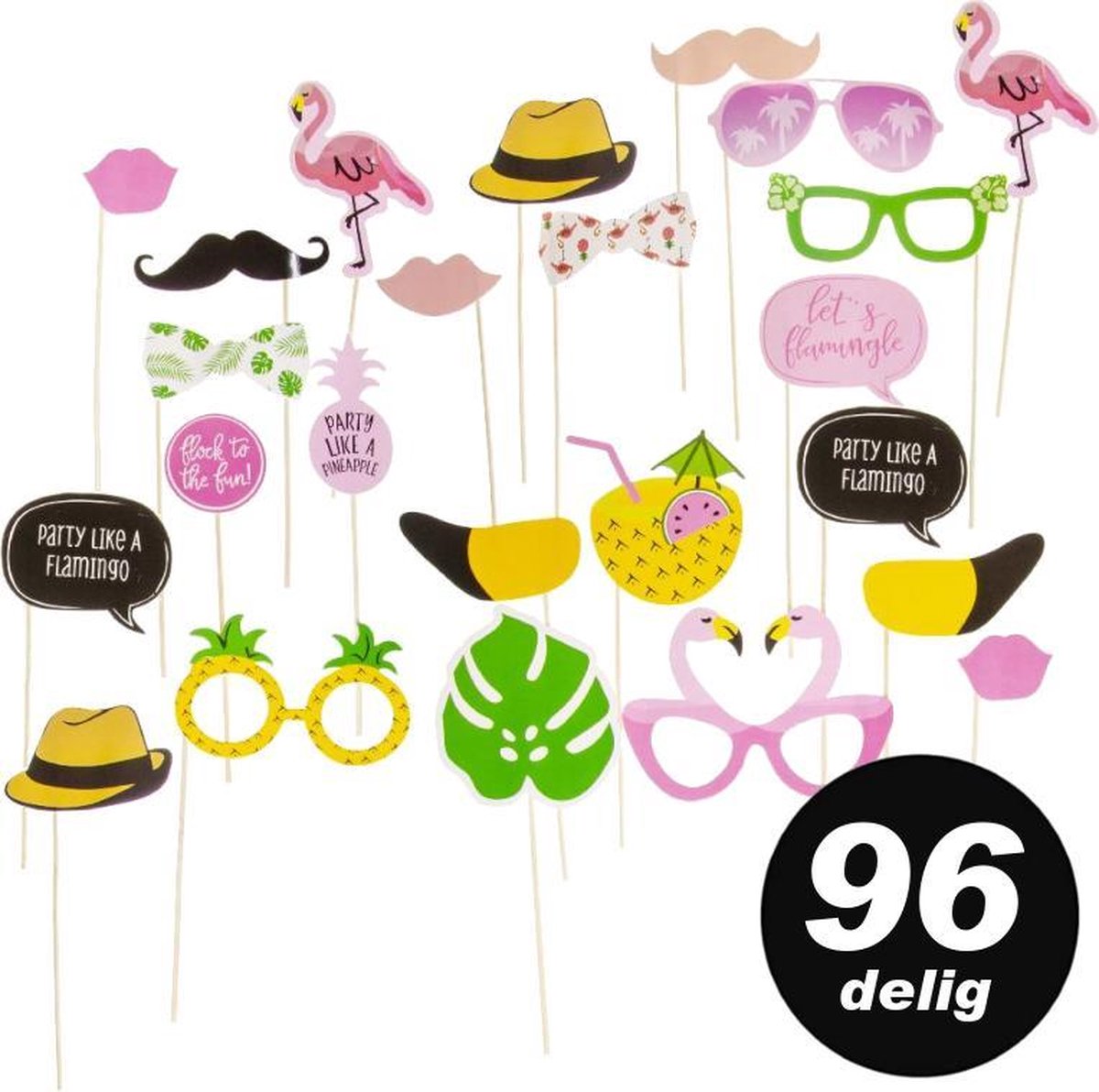 relaxdays 96 x fotohokje rekwisieten Hawaii - foto props - Fotoboothaccessoires