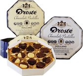 Chocolade cadeau - chocolade geschenkset - Droste authentiek bewaarblik gevuld met chocolade pastilles 2x 200g.