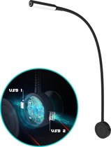Bolt Electronics® BLLIQ2011 Leeslamp 1 stuk – Bedlamp met 2 USB's - Nachtlampje voor Volwassenen - Wandlamp met Dimfunctie - Kantelbaar - 360 °C rotatie - Verlichting - Zwart