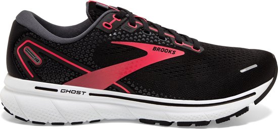 Brooks Ghost 14 Sportschoenen - Maat 37.5 - Vrouwen - zwart - roze/rood - grijs