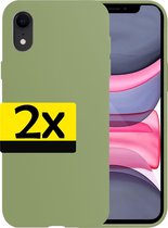 Hoes voor iPhone XR Hoesje Siliconen - Hoes voor iPhone XR Case - 2 Stuks - Groen