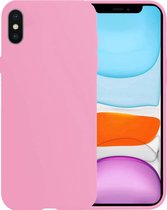 Hoes voor iPhone Xs Hoesje Siliconen Case Cover - Hoes voor iPhone Xs Hoesje Cover Hoes Siliconen - Roze