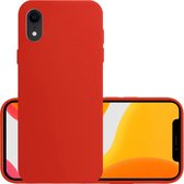 Hoes Geschikt voor iPhone XR Hoesje Cover Siliconen Back Case Hoes - Rood