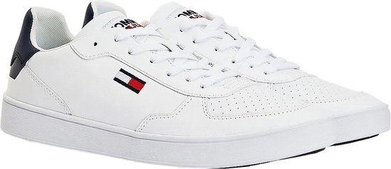 Tommy Hilfiger Sneakers - Maat 42 - Mannen - Wit - Donker blauw | bol.com