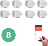 BELIFE® Smart Plug - 8 stuks - Slimme Stekker met ENERGIEMETER - Google Home & Amazon Alexa Compatible - Smart Home