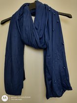 Lange dames sjaal Tessa parels donkerblauw