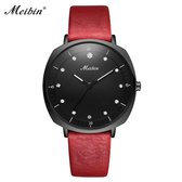 Longbo - Meibin - Dames Horloge - Rood/Zwart/Zwart - 35mm (Productvideo)