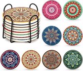onderzetters set van 6 rond onderzetters voor glazen bohemian oosterse mandala design coasters moederdag cadeau