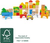 Houten speelgoed - houten blokken - Small Foot Company - Bouwstenen dierentuin