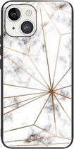 Marmer gehard glazen achterkant TPU-randhoes voor iPhone 13 (HCBL-14)