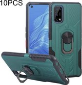 10 PCS Shield Armor PC + TPU-beschermhoes met 360 graden rotatieringhouder voor OPPO Realme 7 Pro (cyaan)