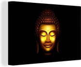 Toile Peinture Bouddha - Or - Zwart - 150x100 cm - Décoration murale
