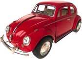 auto Volkswagen Beetle pull-back 1:32 staal rood