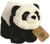 knuffel Eco Nation panda 23 cm pluche zwart/wit