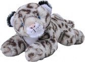 knuffel sneeuw luipaard Ecokins Mini junior 20 cm pluche grijs