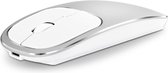 Draadloze Muis - Bluetooth Muis voor Windows, IOS & Android - Stille Muis - Oplaadbaar - Bluetooth & 2.4 GHz - Zilver