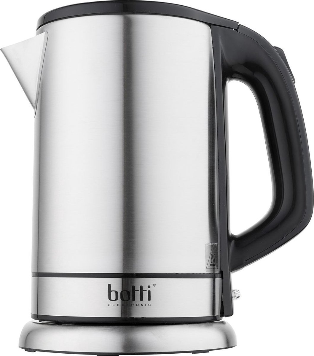 Botti Jason waterkoker met transparante klep RVS 1.8L - 1500W - Zilver