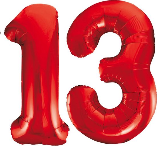 Rode cijfer ballonnen 13. | bol.com
