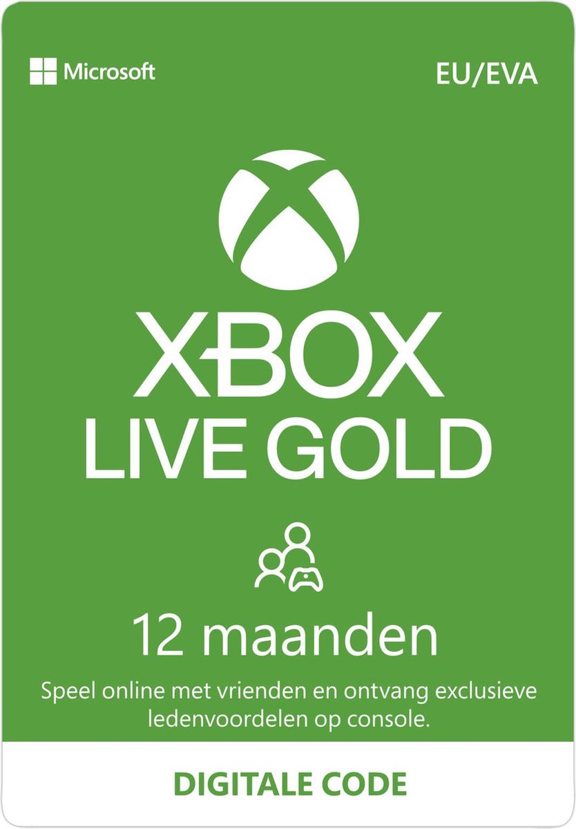 Microsoft Xbox Live Gold - 12 Maanden Abonnement - Xbox 360 + Xbox One | bol