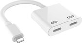 BSTNL – Lightning splitter – Geschikt voor - Apple splitter – DUO splitter - wit - Cadeau