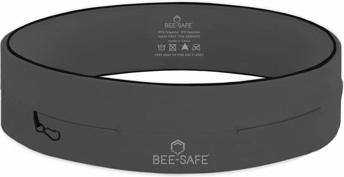 Smart Waistbelt | BEE SAFE anthracite -XS- | heuptas | telefoonhouder | hardloopriem | drinkgordel