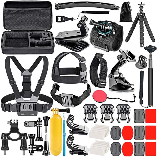 50-In-1 Action Camera Accessoires Kit - GoPro Hero9/Hero8/Hero7, GoPro Max, GoPro Fusion, Insta360, DJI Osmo Action, AKASO, APEMAN, Campark, SJCAM