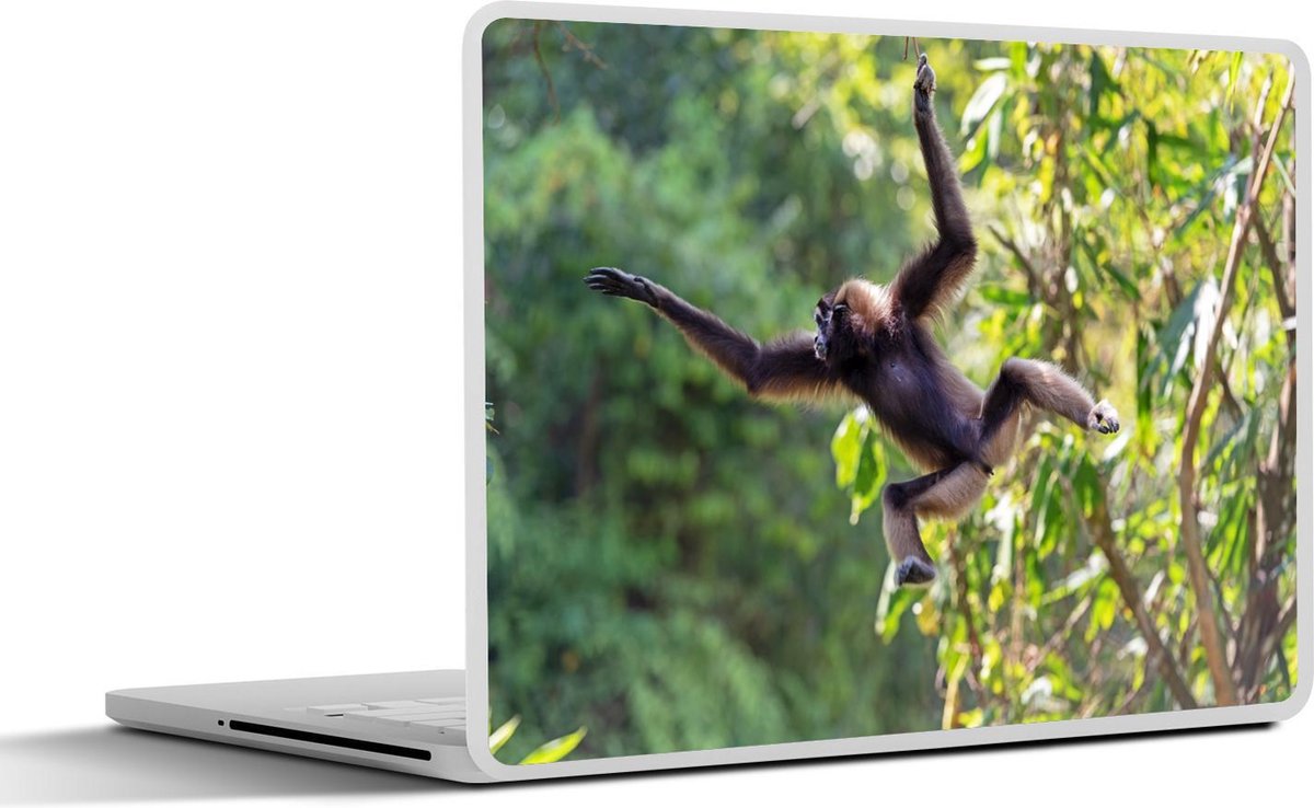 Laptop sticker - 13.3 inch - Springende aap in de jungle - 31x22,5cm - Laptopstickers - Laptop skin - Cover