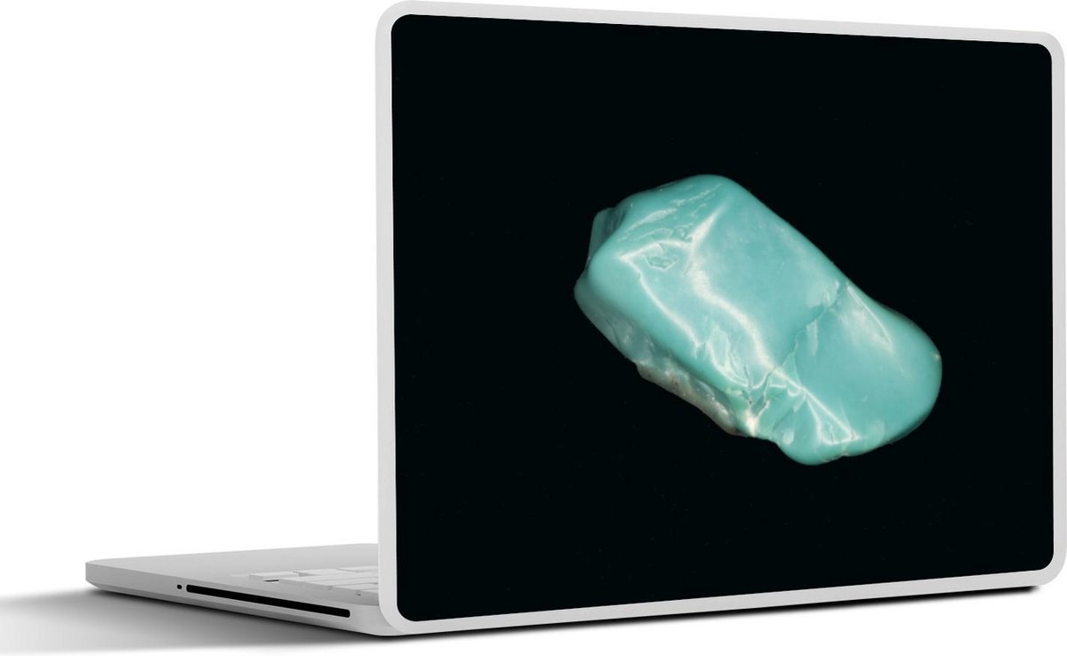 Afbeelding van product SleevesAndCases  Laptop sticker - 11.6 inch - Turkoois op een zwarte achtergrond