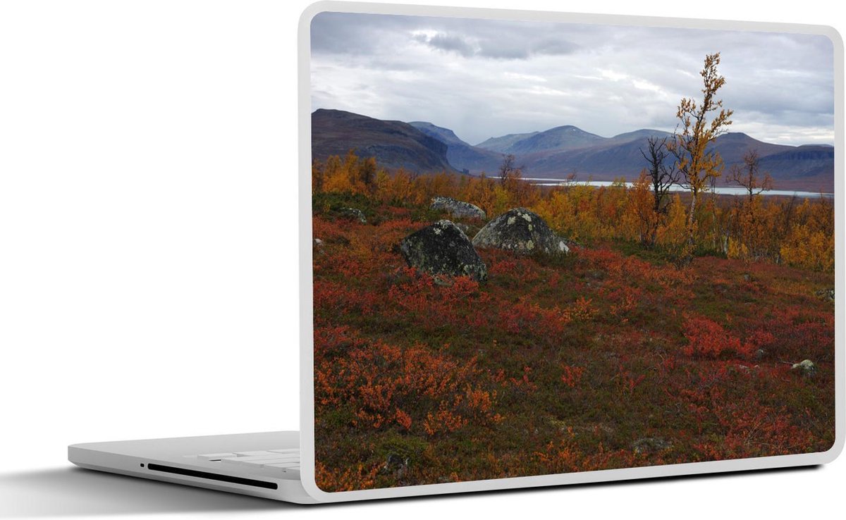 Afbeelding van product SleevesAndCases  Laptop sticker - 11.6 inch - Uitzicht op het berglandschap van het Nationaal park Sarek in Zweden