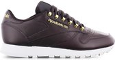 Reebok Classic Leather CL LTHR - Dames Sneakers Sportschoenen Vrijetijds Schoenen FW1258 (Midnight Shadow / Matte Gold / White) - Maat EU 40.5 UK 7