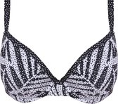 Freya - GEMINI PALM UW Moulded Plunge Bikini Top - MONOCHROME - Vrouwen - Maat 75F