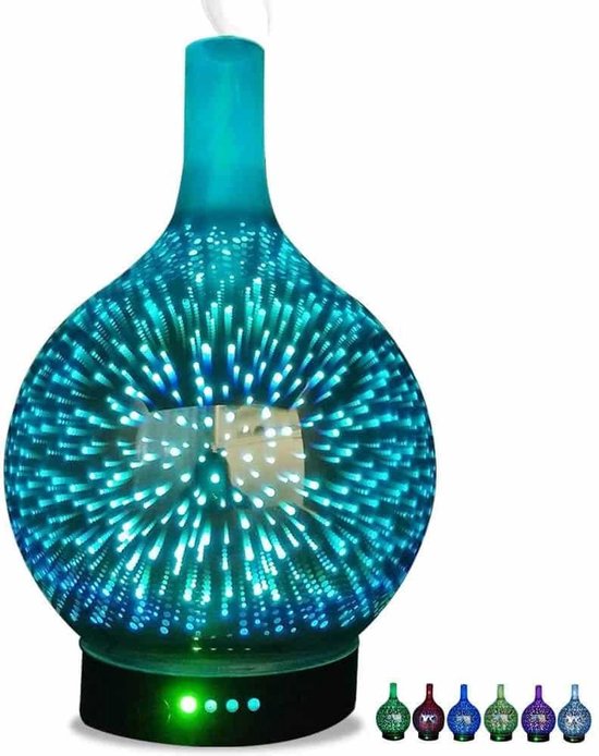 SensaHome Glazen 3D Aroma Diffuser - Nachtlamp en Luchtbevochtiger -  Kleurrijke... | bol