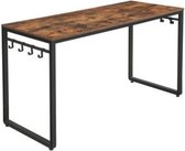 Segenn's Alora bureau - Bureautafel met 8 haken - metaal -  industrieel -  vintage bruin-zwart - 140 x 60 x 75 cm