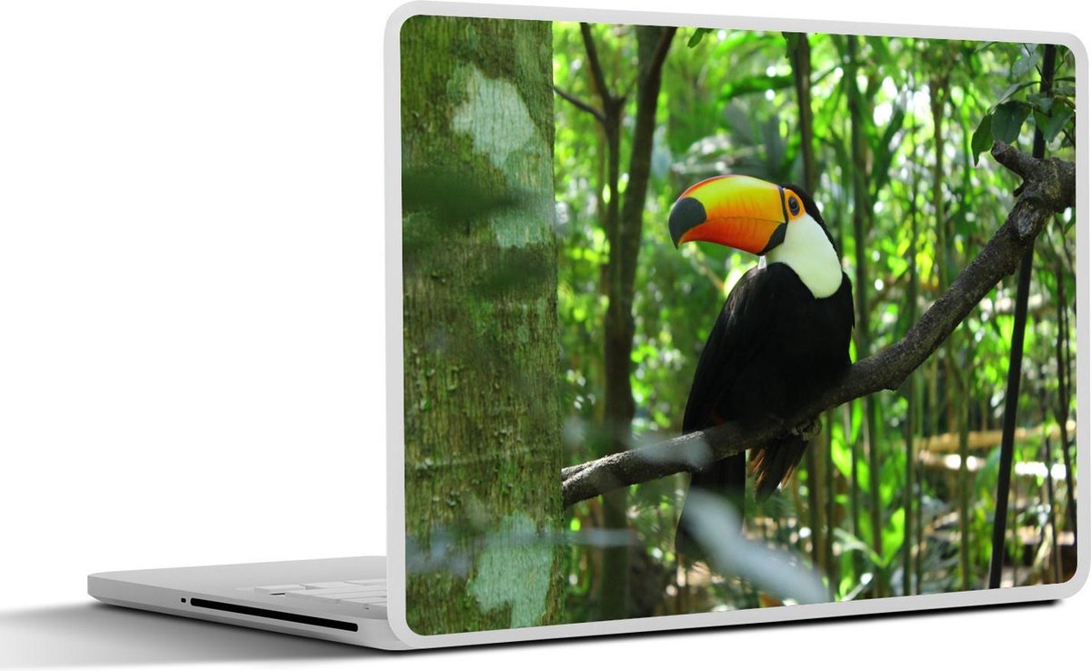 Laptop sticker - 15.6 inch - Toekan in boom - 36x27,5cm - Laptopstickers - Laptop skin - Cover