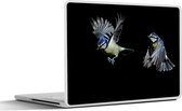 Laptop sticker - 17.3 inch - Vogels - Veren - Zwart - 40x30cm - Laptopstickers - Laptop skin - Cover