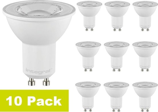 Grap gastvrouw Heel veel goeds 10 pack - Integral LED - GU10 LED spot - 4,9 watt - 6500K daglicht wit -  590 lumen -... | bol.com