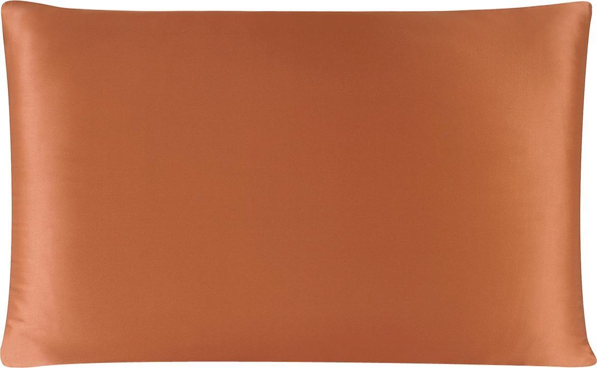 YOSMO - Zijden kussensloop - kleur terracotta - 66 cm x 51 cm - 100% Zijden - Moerbei