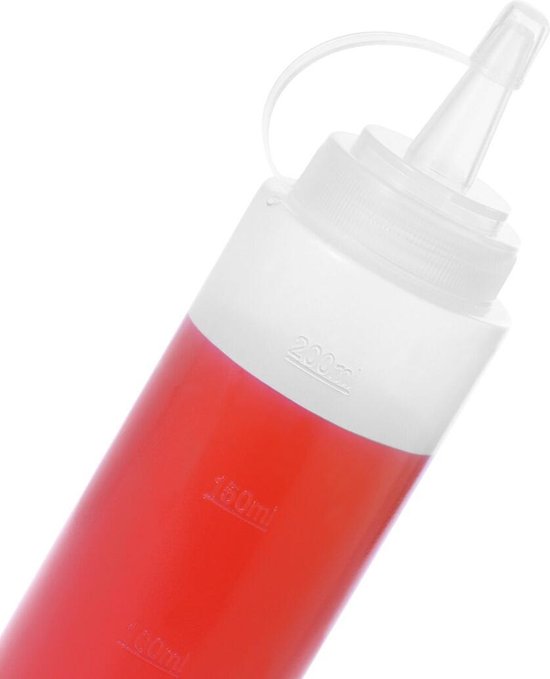 4 stuks 240 ml knijpflessen met doppen, plastic