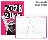 Brepols Schoolagenda 2021-2022 - Punk collage- Rood - 11.5 x 16.9 cm