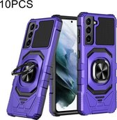 Voor Samsung Galaxy S21 5G 10 PCS Union Armor Magnetische PC + TPU Shockproof Case met 360 Graden Rotatie Ring Houder (Paars)