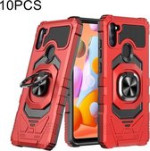 Voor Samsung Galaxy A11 EU Versie 10 PCS Union Armor Magnetische PC + TPU Schokbestendige Case met 360 Graden Rotatie Ring Houder (Rood)