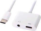 Universele USB-C naar USB-C + Audio Jack Adapter - wit