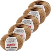 Basic Merino - kleur 35_Camel - bundel 5 bollen 50 gr.  van 120 m.