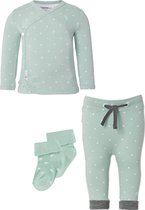 Noppies SET(4delig) Broek en overslagshirt Lichtgroen met sokjes - Maat 68