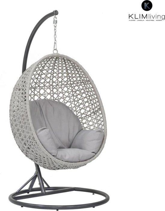 KLIMliving Hangstoel voor binnen - Hangstoel buiten - Egg hangstoel - Egg chair | bol.com