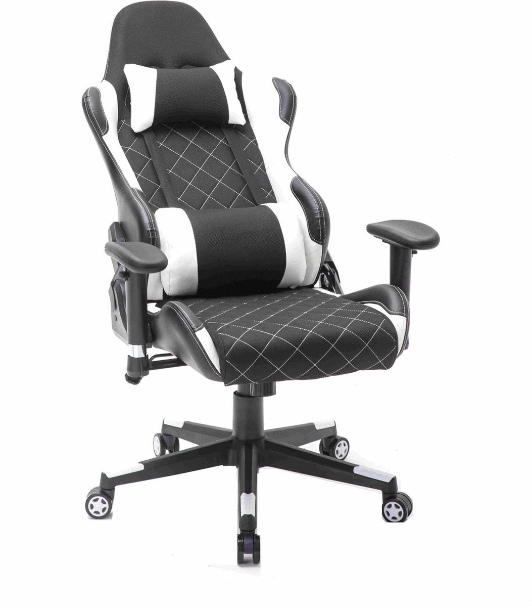 VDD Gaming Gamestoel Ergonomisch Zwart-Wit met Nekkussen - VDD - €81,95