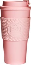 Neon Kactus -  Reisbeker - Dubbelwandige Thermosbeker - Pink Flamingo - Roze - 450ml