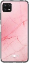6F hoesje - geschikt voor Samsung Galaxy A22 5G -  Transparant TPU Case - Coral Marble #ffffff