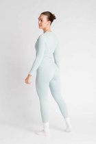 Aesthetic Wolf Ribbed Seamless - Crop Top Dames - Neptune Blauw - Large